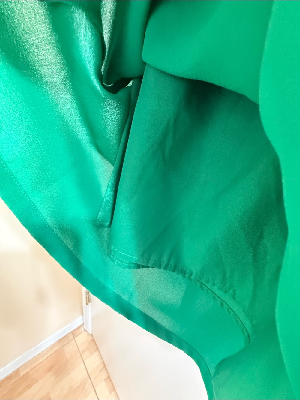 Esley Kelly Green Sleeveless V-Neck Dress with Embroidered Trim Size S - Picture 9 of 11